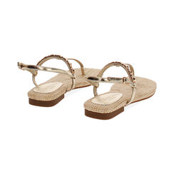 Sandales plates dor&eacute;es avec d&eacute;tails lumineux, Primadonna, 27M709769LMOROG035, 004 preview