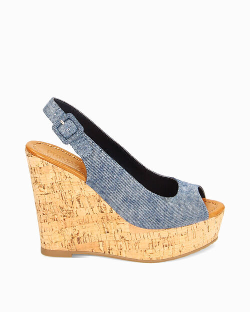 WOMEN SHOES WEDGE FABRIC JEAN, JEANS