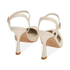 Décolleté slingback panna, tacco 9,5 cm, Primadonna, 212126321EPPANN036, 003 preview