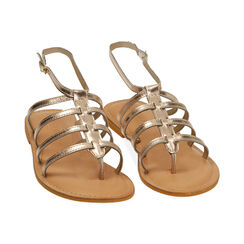 Sandali flat in pelle oro, Primadonna, 216702037PEOROG036, 002 preview