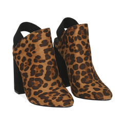 Mules leopard in microfibra, tacco 11 cm , Scarpe, 142186941MFLEOP035, 002 preview