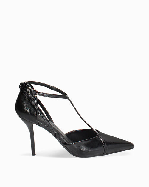 Open shank nero con tacco 9 cm, BLACK