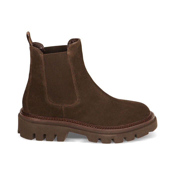 Stivaletti Chelsea testa di moro in camoscio, Primadonna, 22S211318CMMORO035
