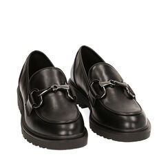 WOMEN SHOES MOCASSINS SYNTHETIC NERO, Primadonna, 224902001EPNERO036, 002a