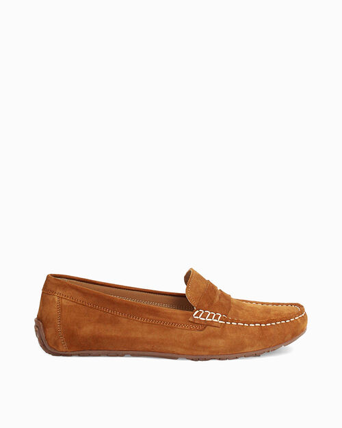 Mocassini in camoscio cognac, COGNAC