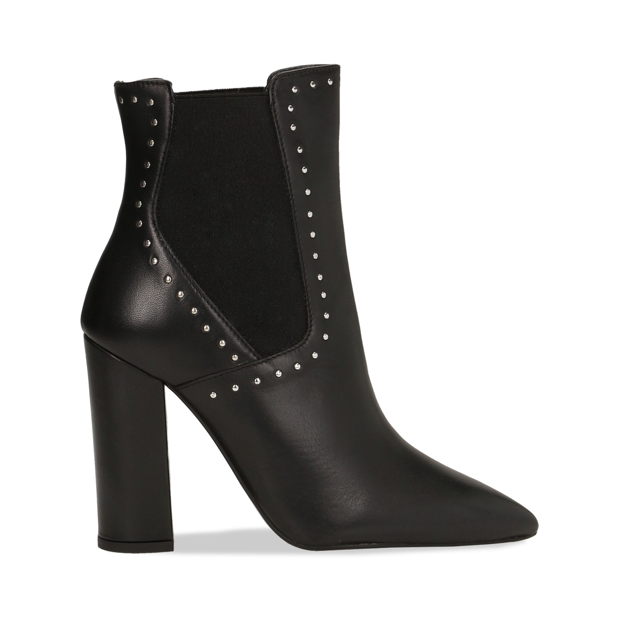 stivaletti con borchie tacco