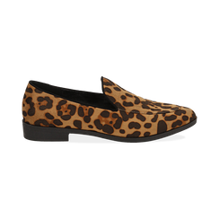 Mocassini a punta leopard in microfibra, Scarpe, 142773820MFLEOP036, 001 preview