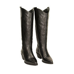 Bottes texanes noires en cuir, Primadonna, 23B810823PENERO039, 002a