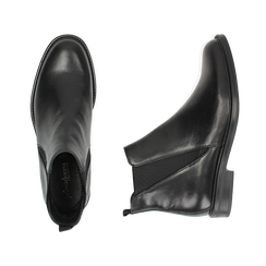 Chelsea boots neri in vera pelle, Stivaletti, 147729504PENERO036, 003 preview