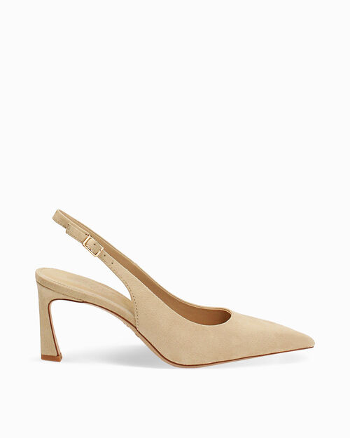 Zapato de sal&oacute;n beige tac&oacute;n 7,5 cm, BEIGE