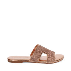 Sandaletto con tomaia laminata in strass color oro-rosa, Primadonna, 254933971LPRAOR035, 001a