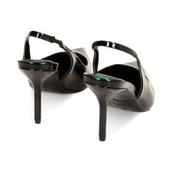 Slingback nere in naplak, tacco 8,4 cm, Primadonna, 222107301NPNERO036, 003 preview