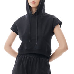 Felpa nera con cappuccio in cotone, Primadonna, 21C910003CONEROM, 001a