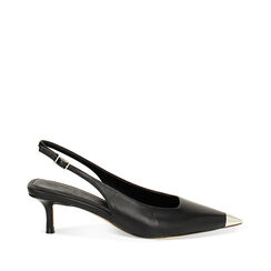 D&eacute;collet&eacute; slingback donna nere, tacco 5,5 cm, Primadonna, 252159103EPNERO041, 001a
