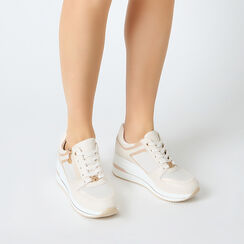 Sneakers donna beige in tessuto, 252822814TSBEIG035, 002a