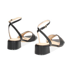 Sandalia con tacón mujer negra elegante, Primadonna, 254802502EPNERO035, 004 preview
