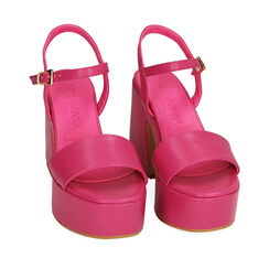 Sandali fucsia, tacco-zeppa 10,5 cm , Primadonna, 19N205311EPFUCS036, 002a
