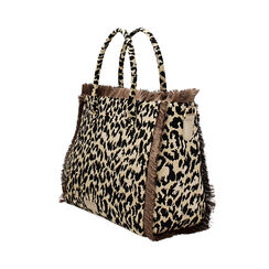 Bolso de hombro para mujer leopardo de tela, Primadonna, 252324535TSLEOPUNI, 003 preview