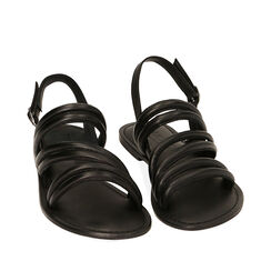 Sandali neri in pelle, Primadonna, 216702071PENERO036, 002a