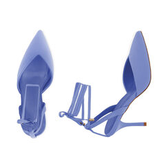 Décolleté slingback viola in tessuto, tacco 8,5 cm, Primadonna, 212162801LYVIOL037, 003 preview