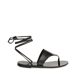 Sandali bassi donna neri in vacchetta, Primadonna, 25B816001VANERO035, 001a