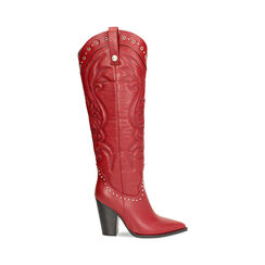 Stivali donna rossi, tacco 9,5 cm, Primadonna, 253086335EPROSS035, 001a