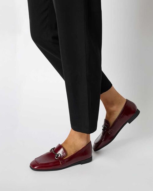 CHAUSSURES POUR FEMMES MOCASSINS SYNTHET, BURGUNDY