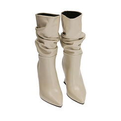 Ankle boots panna in pelle, tacco 8,5 cm , Primadonna, 20A555027PEPANN035, 002a
