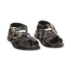 Sandali bassi donna neri in pelle, Primadonna, 25N151001PENERO036, 003 preview
