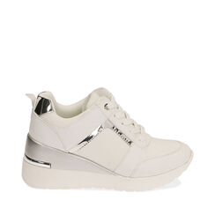 Sneakers blanches, semelle compensée 6,5 cm , Primadonna, 197516535EPBIAN037, 001a