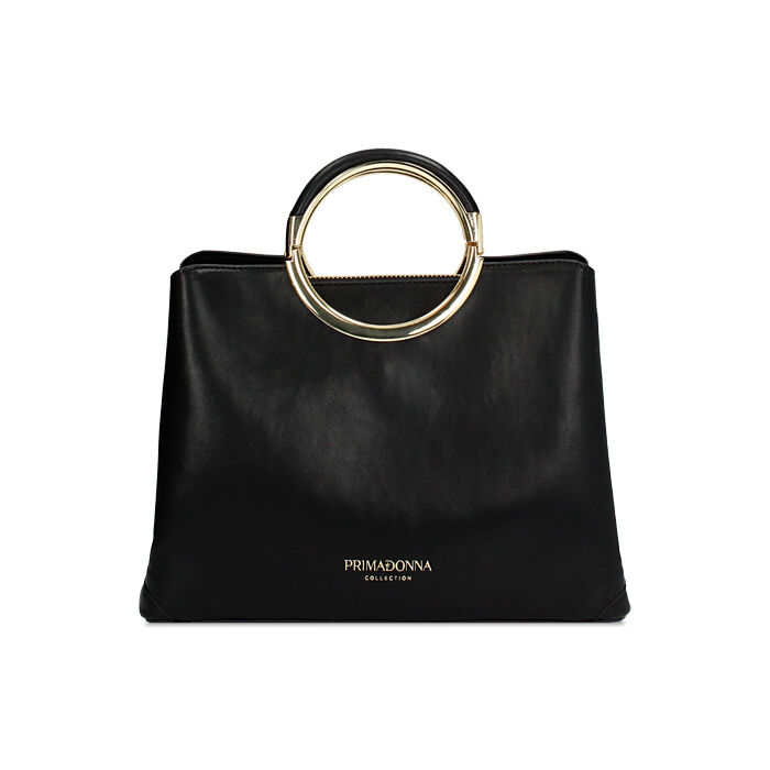 Bolso de mano negro con bandolera removible, Primadonna, 272323636EPNEROUNI