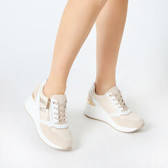 Sneakers donna beige in tessuto, Primadonna, 252850975TSBEIG036, 002a
