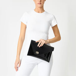 Pochette donna nera in vernice, Primadonna, 255125554VENEROUNI, 003 preview