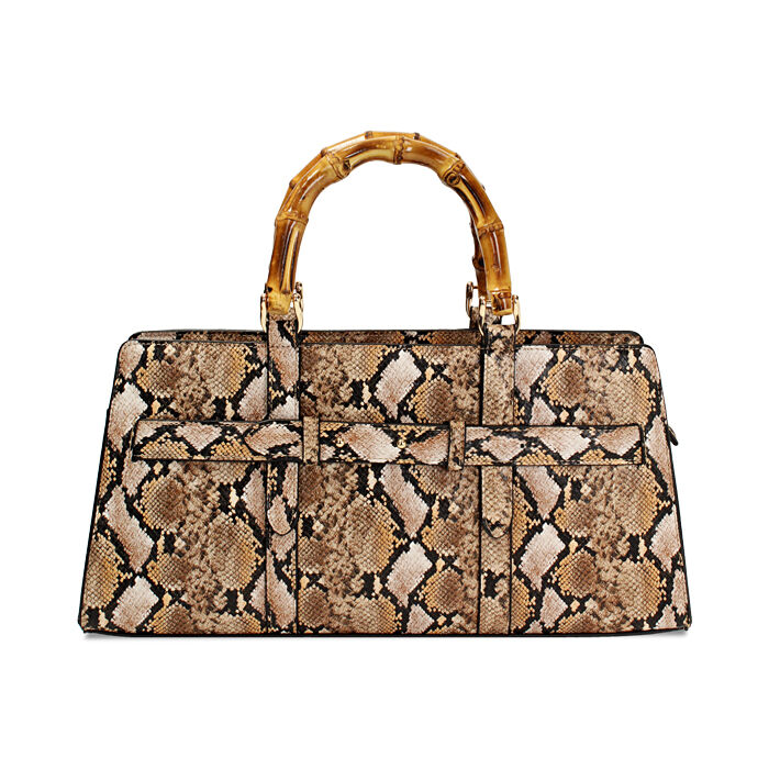 Sac à main femme marron en python, Primadonna, 25M740312PTMARRUNI