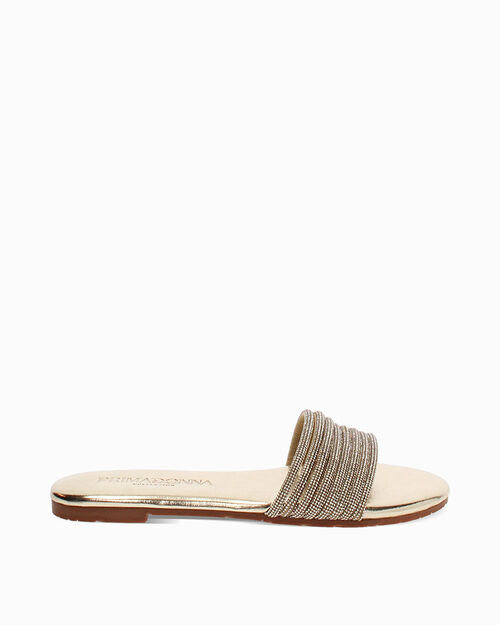 ZAPATOS FLAT SINTETICO PIEDRAS OROG, GOLD