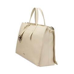 Borsa a mano beige con tracolla removibile, Borse, 275700617EPBEIGUNI, 002 preview