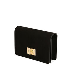 Sac à bandoulière minimaliste en microfibre noir, Special Price, 205122947MFNEROUNI, 002a