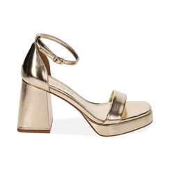 Sandali platform oro, tacco 9,5 cm, Primadonna, 212158215LMOROG035, 001 preview