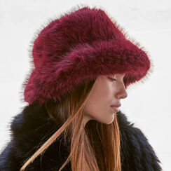 Chapeau bordeaux en fourrure synthétique, Primadonna, 261931303FUBORDUNI, 002a