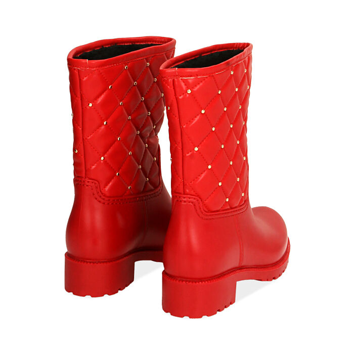 Stivali da donna matelassé rossi in pvc | Primadonna Collection
