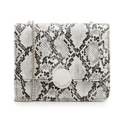 Borsa piccola bianco/nera in eco-pelle, effetto snake skin,
