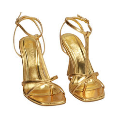 Sandali oro stampa vipera, tacco 9,5 cm , Primadonna, 192183619EVOROG039, 002 preview