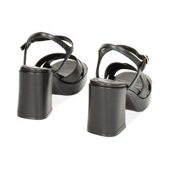 Sandali neri, tacco largo 8,5 cm, Ultime occasioni, 234960311EPNERO036, 003 preview