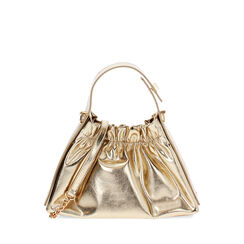 Mini bolso de mujer dorado en laminado, 255126324LMOROGUNI, 001a
