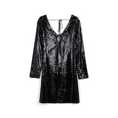 Robe noire en paillettes avec des détails uniques, Primadonna, 26C925117PLNEROL, 001a
