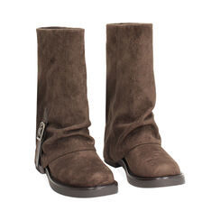 Biker in microfibra testa di moro, Primadonna, 260624101MFMORO036, 002a