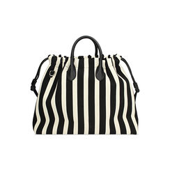 Borsa a mano donna nera e panna in canvas, Primadonna, 25F500906CANEPAUNI, 004 preview