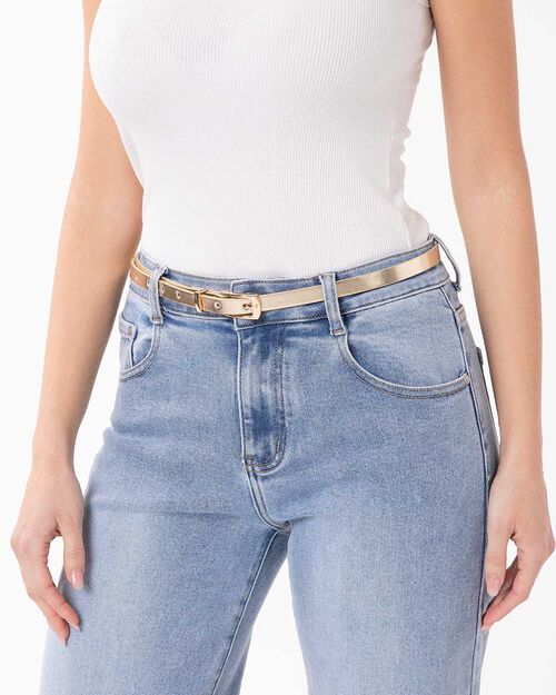 Cintura oro con finitura brillante, GOLD