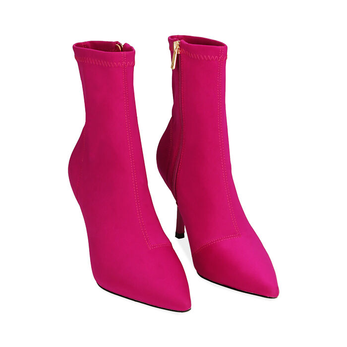 Botines mujer licra fucsia, tacón 8.5 cm | Colección Primadonna Collection