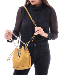 Secchiello giallo in microfibra, Borse, 142327401MFGIALUNI, 002a